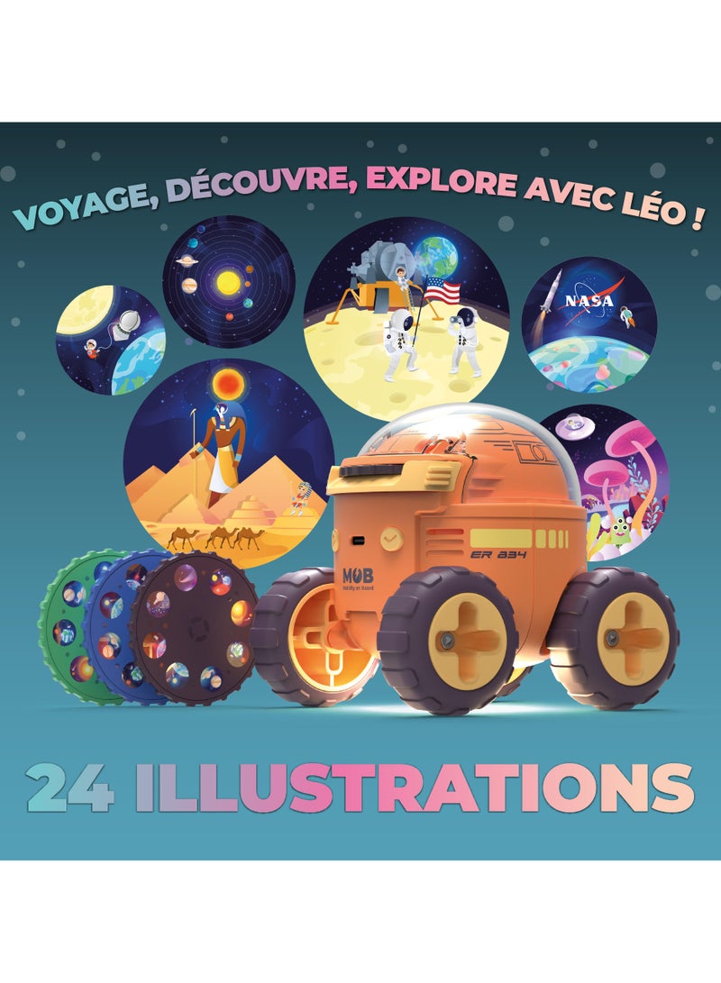 موب لعبة بروجكتور للأطفال بتصميم مستكشف الفضاء لتعزيز الإبداع والتعلم مع ميزات تفاعلية وموضوع الفضاء - Image 4