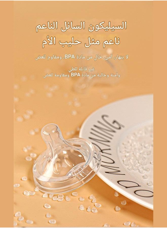 tangs - High Borosilicate Glass Baby Bottle for 6+ Months - Natural Feel, Anti-Colic, Breastfeeding-like Nipple, Clear Scale, BPA-Free, Leak-Proof, 360° Tilt-Proof, Easy to Clean, Durable & Safe for Babies - Image 1