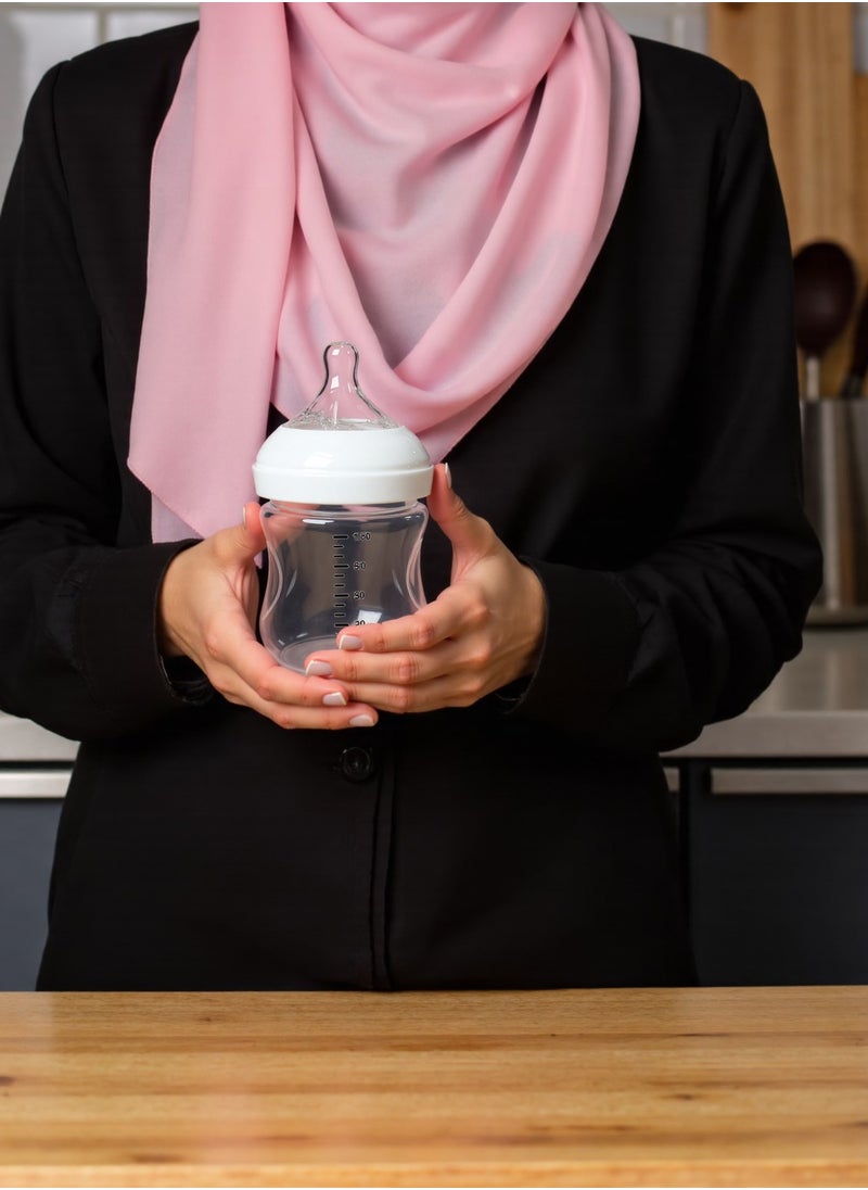 tangs - High Borosilicate Glass Baby Bottle for 6+ Months - Natural Feel, Anti-Colic, Breastfeeding-like Nipple, Clear Scale, BPA-Free, Leak-Proof, 360° Tilt-Proof, Easy to Clean, Durable & Safe for Babies - Image 1