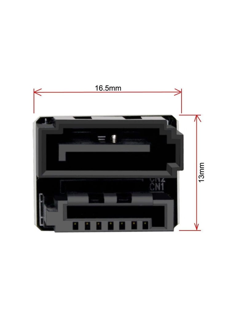 SYOSI Single SATA 7Pin Female to Male Angled Adapter with 360° rotation, ideal for SSD, HDD, desktop, motherboard installation in tight spaces. Durable cable adapter for reliable data transfer (Black) - Image 4