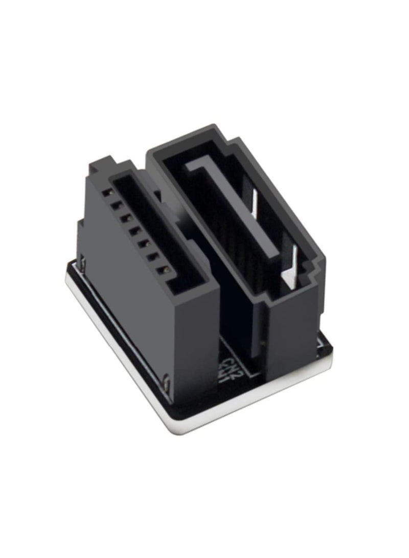 SYOSI Single SATA 7Pin Female to Male Angled Adapter with 360° rotation, ideal for SSD, HDD, desktop, motherboard installation in tight spaces. Durable cable adapter for reliable data transfer (Black) - Image 2