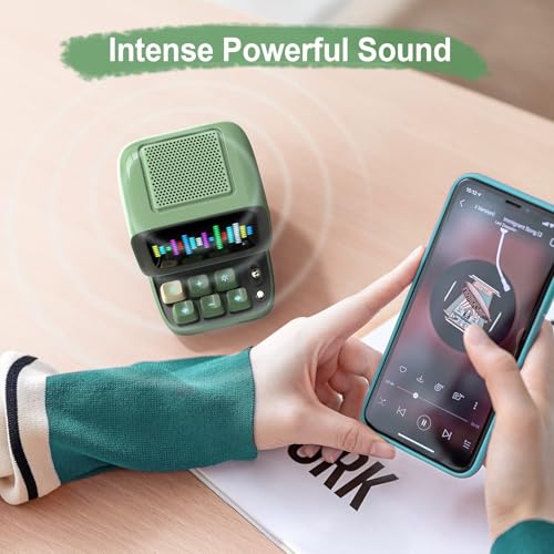 Divoom Ditoo Retro Pixel Art Bluetooth Speaker, Custom Pixel Screen Desk/Bedside Clock with White Noise & Gentle Alarm, Mini Speaker with Games, USB-C and App Control (Green) - Image 5