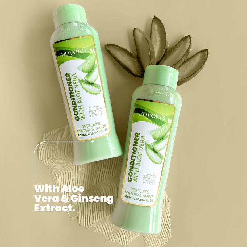 ANYELUZ Aloe Vera Argan Oil Conditioner, Moisture-Rich and Lightweight Nourishing Formula, Detangler for All Hair Types, Daily Use - Image 4