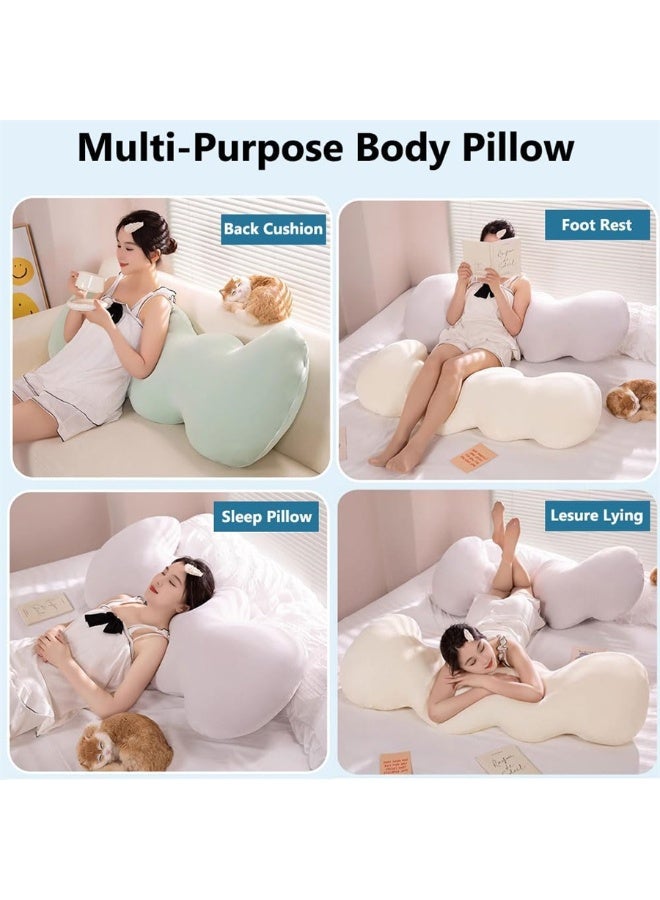 Large Body Pillow, Breathable Long Cloud Shape Pillow for Side Sleeper, Cooling Memory Foam Body Pillow Big Large Firm Full Body Pillow for Adults, 130*50cm (Grey) - Image 3