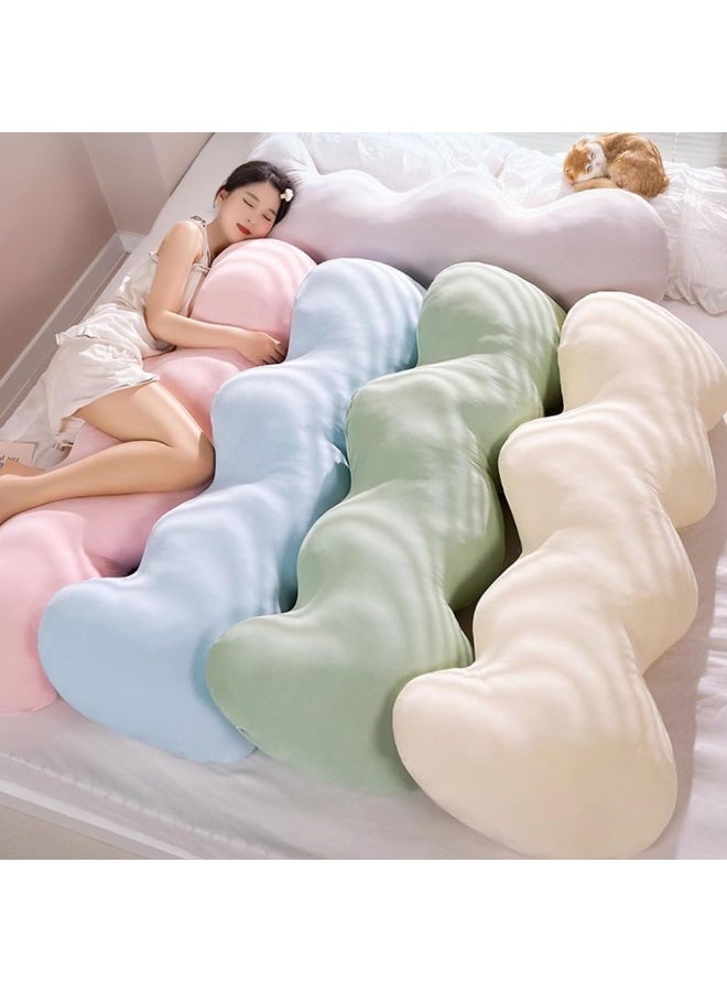 Large Body Pillow, Breathable Long Cloud Shape Pillow for Side Sleeper, Cooling Memory Foam Body Pillow Big Large Firm Full Body Pillow for Adults, 130*50cm (Grey) - Image 4