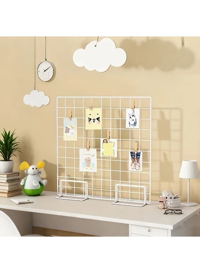 Large White Metal Display Stand Base For Grid Panels Art Photos Jewelry Showcase - Image 2