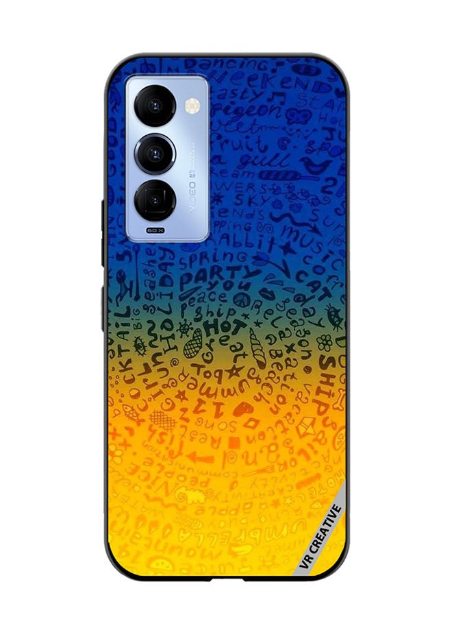 VR CREATIVE Protective Case Cover For Tecno Camon 18/18 P Words Mixture Design Multicolour - Image 1