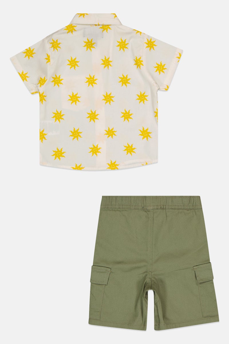 Freestyle Toddlers Boy 2 Pieces Allover Print Shirt And Shorts Set, Multicolor - Image 3