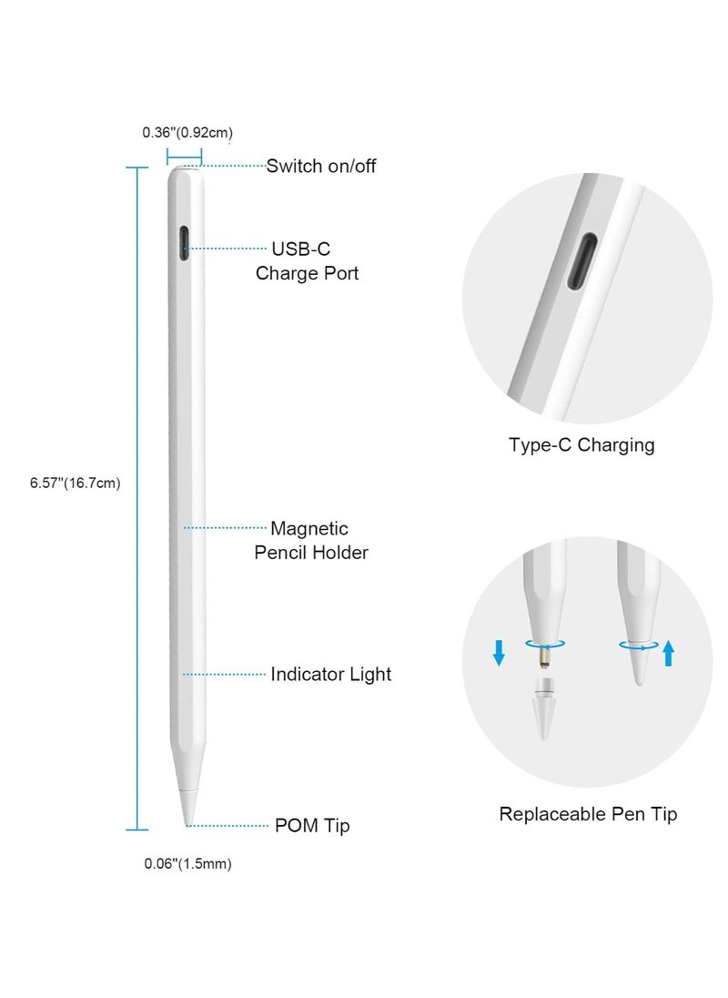 Generic - Stylus Pen for iPad 10th/9th Generation, 26 Hours Working Time Stylus Pen with Palm Rejection, Compatible with Apple iPad 10/9/8/7/6, iPad Air, iPad Pro, iPad Mini 5/6/7 - Image 1