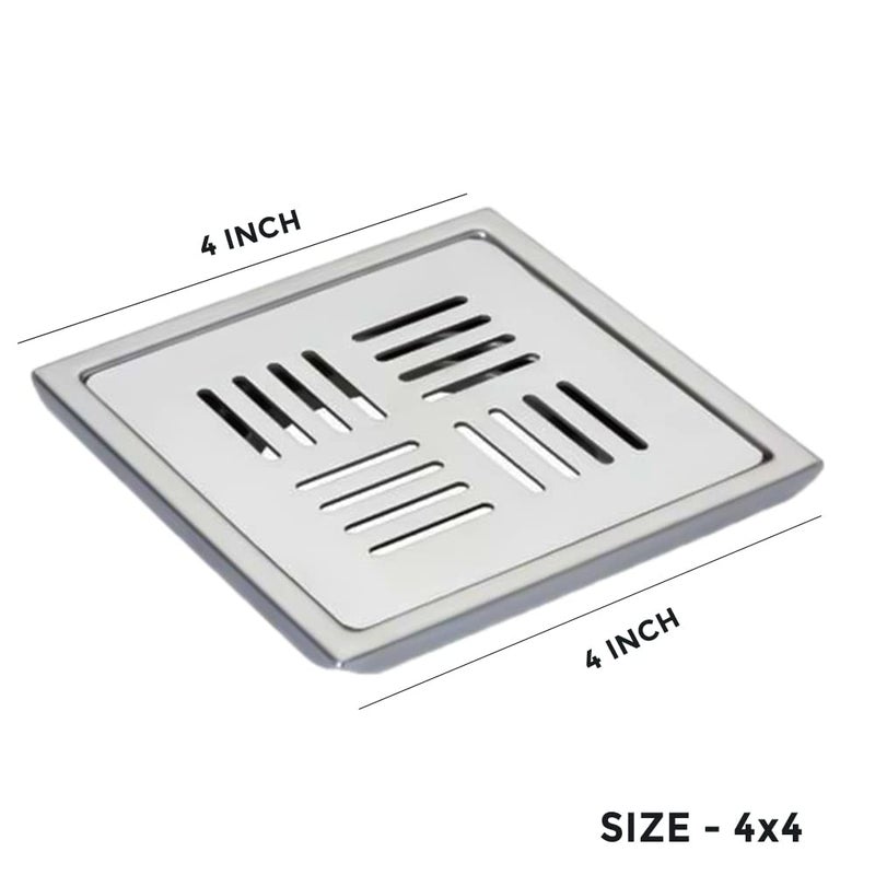 ZAP Stainless Steel Anti Foul Floor Water Drain Grating Bathroom Floor Drainer/Jali (GT-202, 4X4 Inch) - Image 2