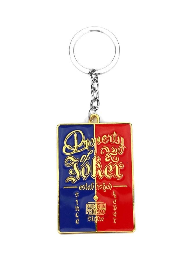 NIBEMINENT Suicide Squad Joker Key Chain Gold/Red/Blue - Image 1