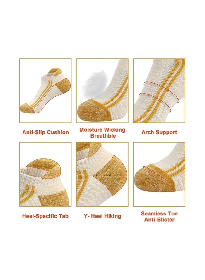 Zikra Cushioned Women's Running Socks, Non-Slip Ankle Athletic Socks for High-Intensity Sports, Cotton Trainer Socks with Double Ventilation Meshes, Size 4-7, 6 Pairs for Casual Walking and Training. - Image 5
