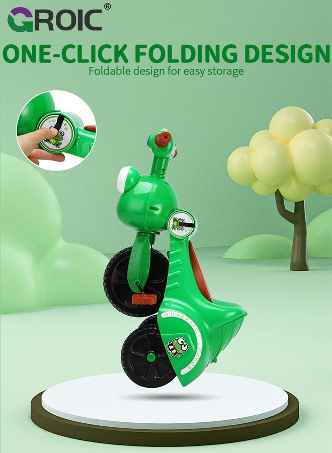 GROIC Kids Tricycles,Foldable Kids Trike with Music Lighting,Foldable Children's Pedal tricycle,Anti-rollover Bicycle for Kids - Image 3