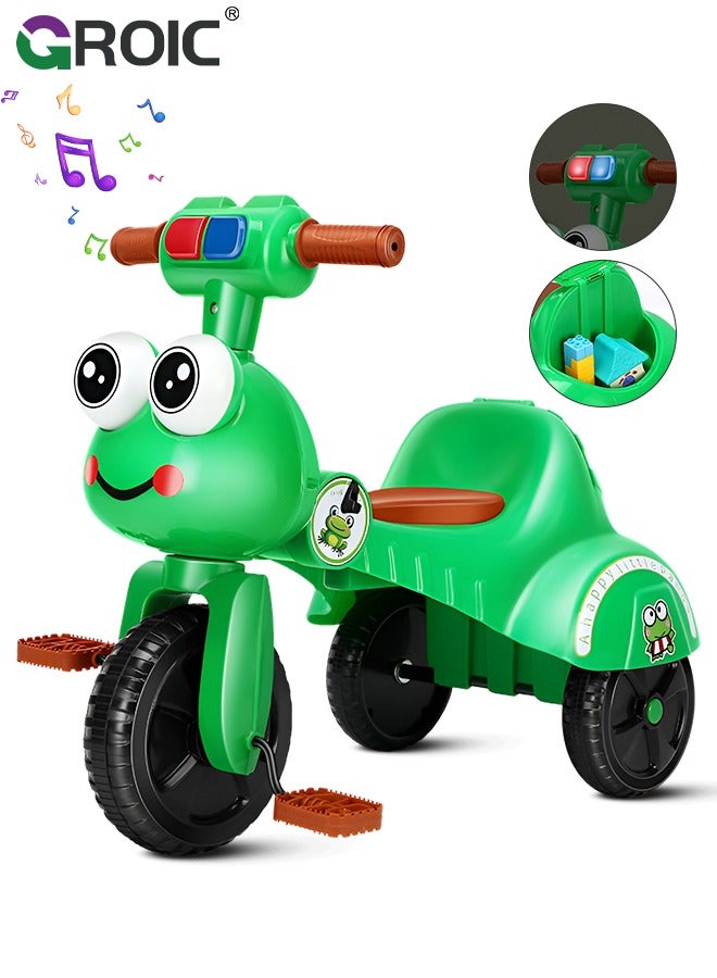GROIC Kids Tricycles,Foldable Kids Trike with Music Lighting,Foldable Children's Pedal tricycle,Anti-rollover Bicycle for Kids - Image 1