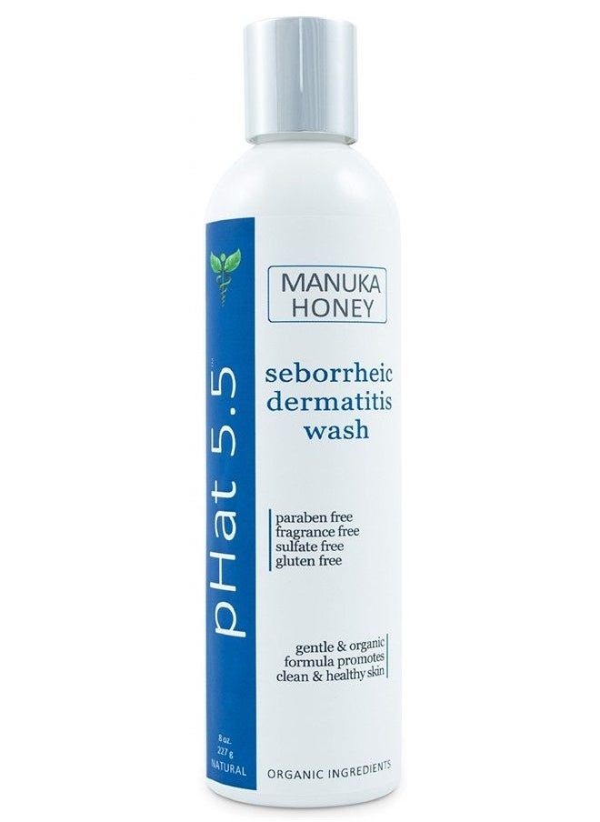 pHat 5.5 - Seborrheic & Atopic Dermatitis Gentle Face Wash with Manuka Honey - Natural & Organic Face Cleanser & Body Wash For Sensitive Skin - Hypoallergenic, Paraben Free & Sulfate Free Acne Face Wash (8 oz) - Image 1