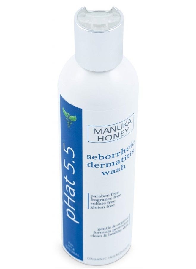 pHat 5.5 - Seborrheic & Atopic Dermatitis Gentle Face Wash with Manuka Honey - Natural & Organic Face Cleanser & Body Wash For Sensitive Skin - Hypoallergenic, Paraben Free & Sulfate Free Acne Face Wash (8 oz) - Image 1