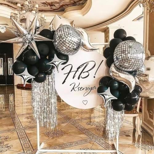 SONICEBUY Silver Star Foil Balloons Kit with 6 Pack 12 Point Star Balloons Starburst Cone Balloons Spike Balloons and 10Pcs Four Pointed Star Balloos for Wedding Baby Shower Photo Booth Birthday Party Supplies - Image 5