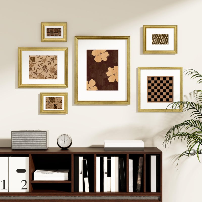 Vittanly 8x10 Picture Frames Set of 2, Ornate Vintage Photo Frame for Wall or Tabletop, Display 5x7 Pictures with Mat or 8x10 without Mat, Rustic Gold - Image 2