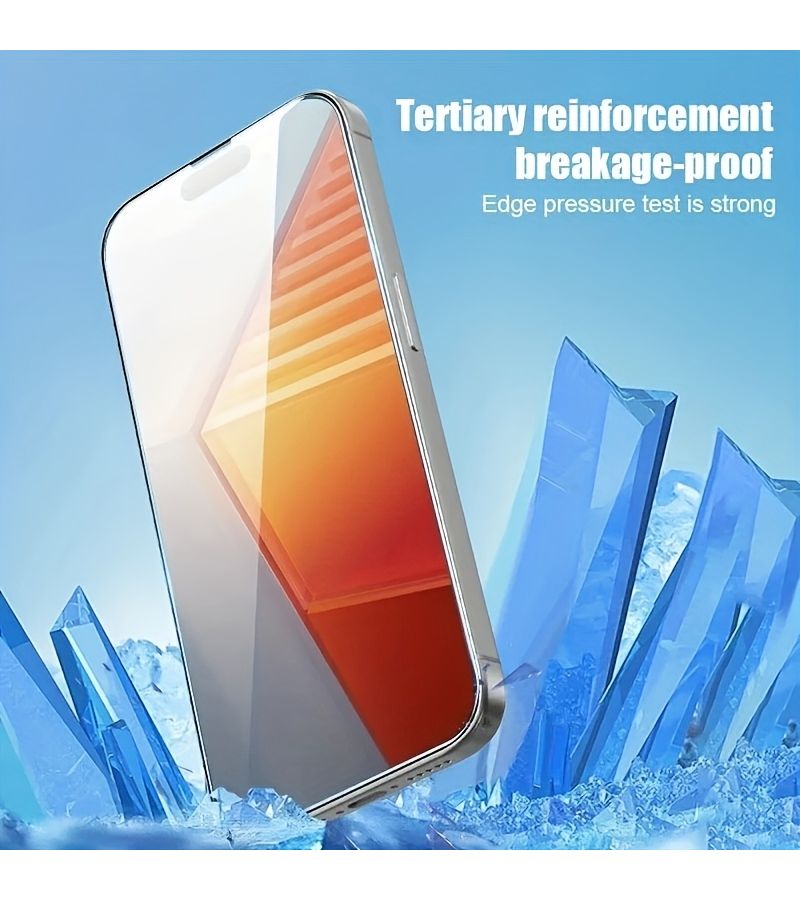 واقي شاشة زجاجي مقسى 9D مضاد للضوء الأزرق لجهاز iPhone 17 Pro Max، عبوتان، فائق الوضوح، تغطية كاملة، حماية للعين، متوافق مع الحافظة، صندوق سحري - Image 3