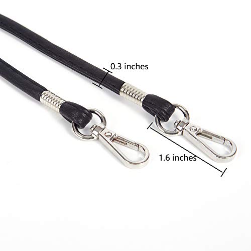 Xiazw Thin Soft PU Leather Crossbody Replacement Chain Strap for Small Bag，Purse，Wallet，Clutch，Phone Case (Black - Silver) - Image 2