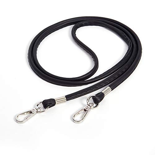 Xiazw Thin Soft PU Leather Crossbody Replacement Chain Strap for Small Bag，Purse，Wallet，Clutch，Phone Case (Black - Silver) - Image 1