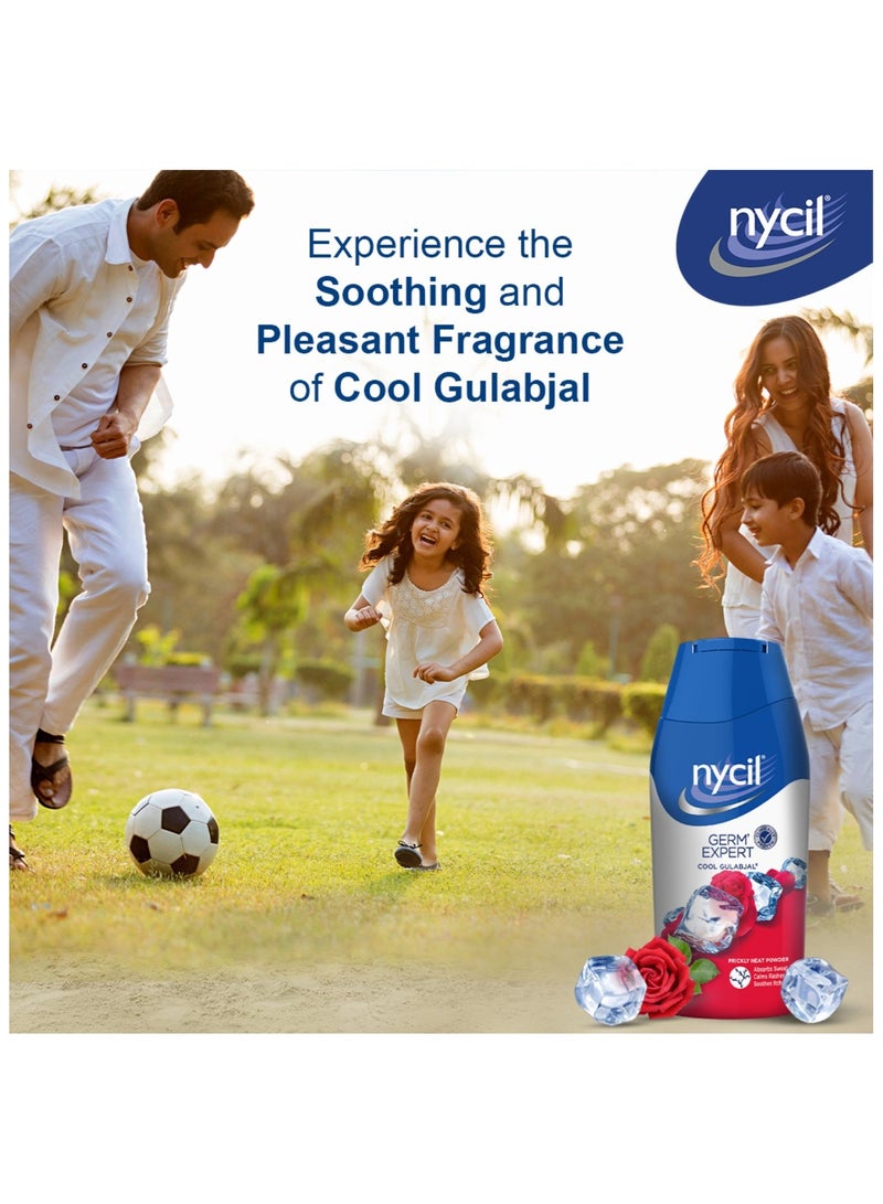 Nycil Germ Expert Cooling Talc - Prickly Heat powder Cool Gulabjal Cooling Talc Body Powder - Image 2