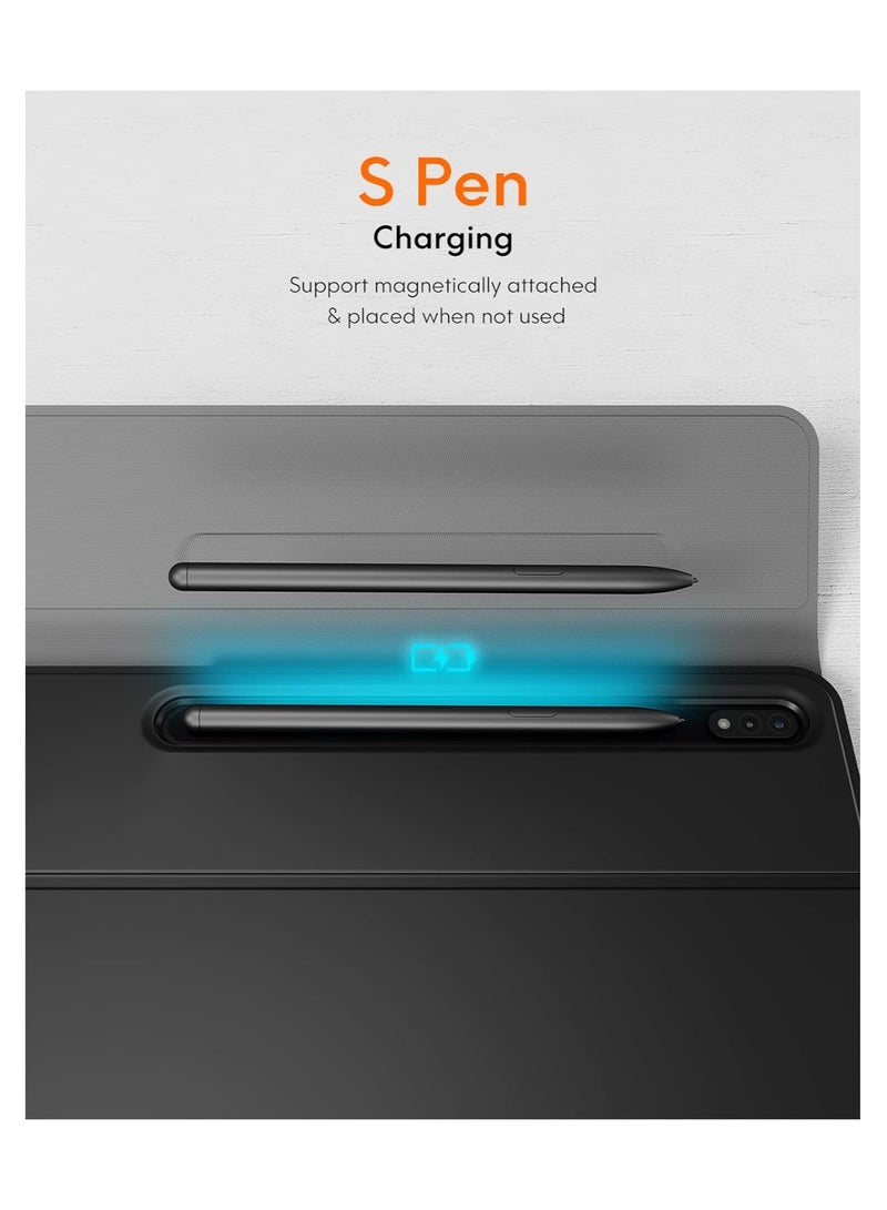 ELTRAZONE ELTERAZONE Galaxy Tab S8 Keyboard Case, Touchpad with S Pen Slot, for Samsung Galaxy Tab S8 / S7 11 inch SM-X700 / X706 / T870 / T875 / T878, Rechargeable & Detachable BT Keyboard, PU Slim Cover, Blac - Image 5