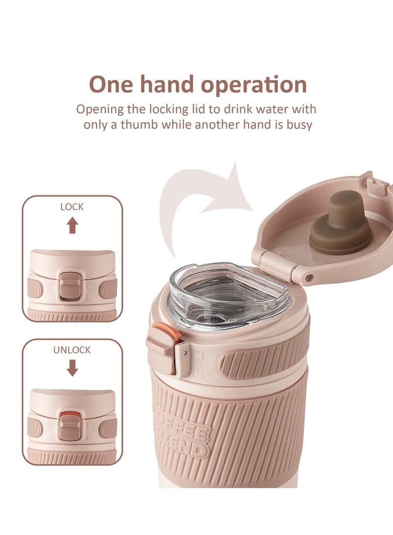 TKK 450ml Stainless Steel Coffee thermos 316 with Anti Scalding Silicone Head Case Keep Temperature for 6 to 12 Hours | Pink - Image 2