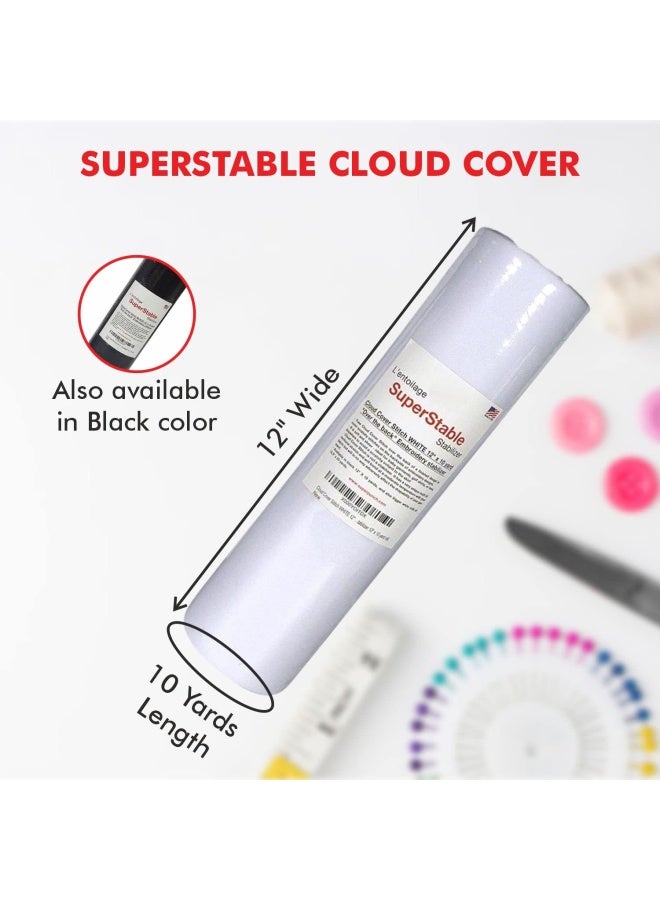 Superpunch Cloud Cover Stitch White 12 X 10 Yard Roll. Over The Back Superstable Embroidery Stabilizer - Image 2