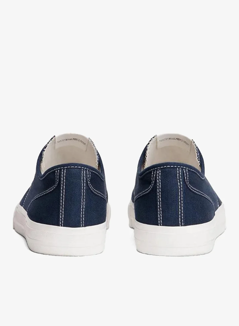 Tommy Jeans Dark Night Navy Archive Flag Stripe Canvas Sneakers for Men | Best Price UAE
