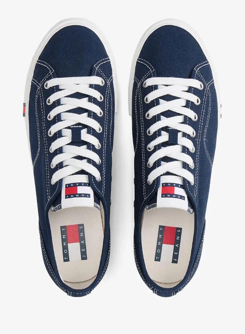 Tommy Jeans Dark Night Navy Archive Flag Stripe Canvas Sneakers for Men | Best Price UAE