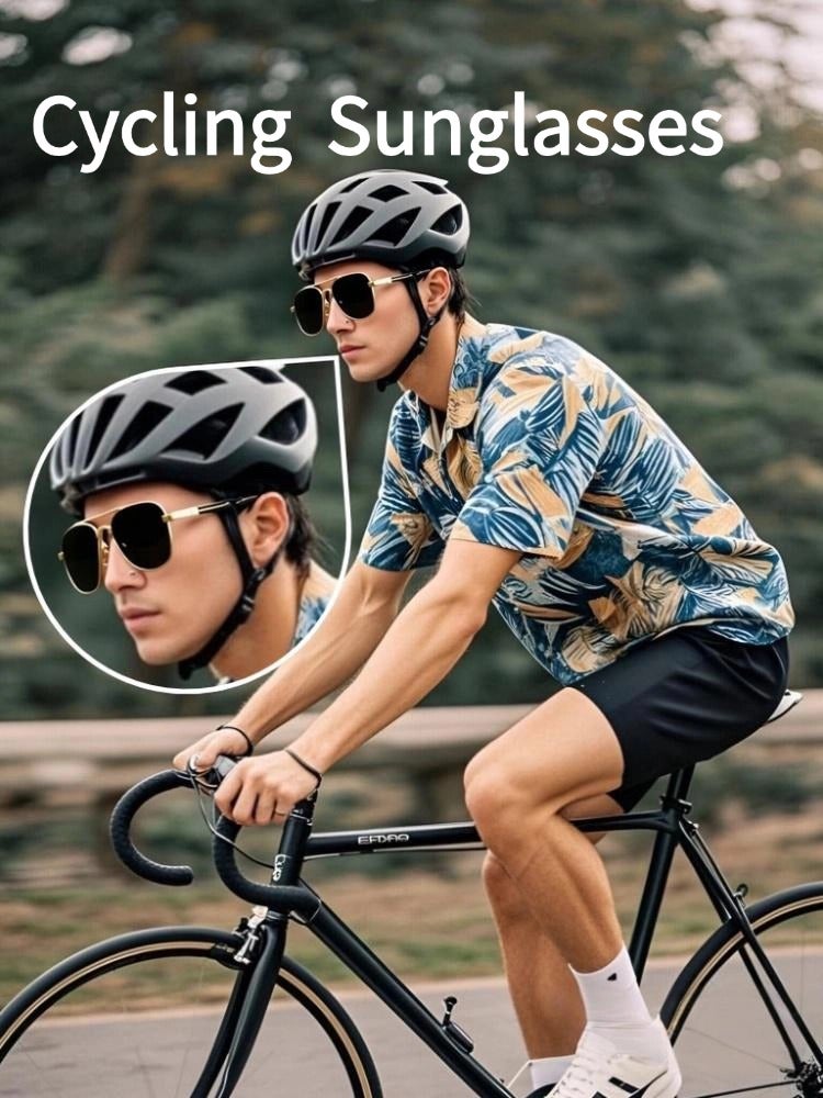 POLICE Men's Cycling Glasses Fashion Sunglasses Metal High-end Sunglasses Black Frame with UV Lenses - Image 2