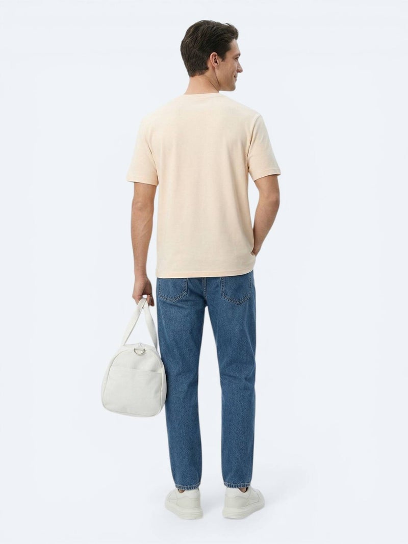 Kip Salmon Plain Cotton Blended T-Shirt - Image 5