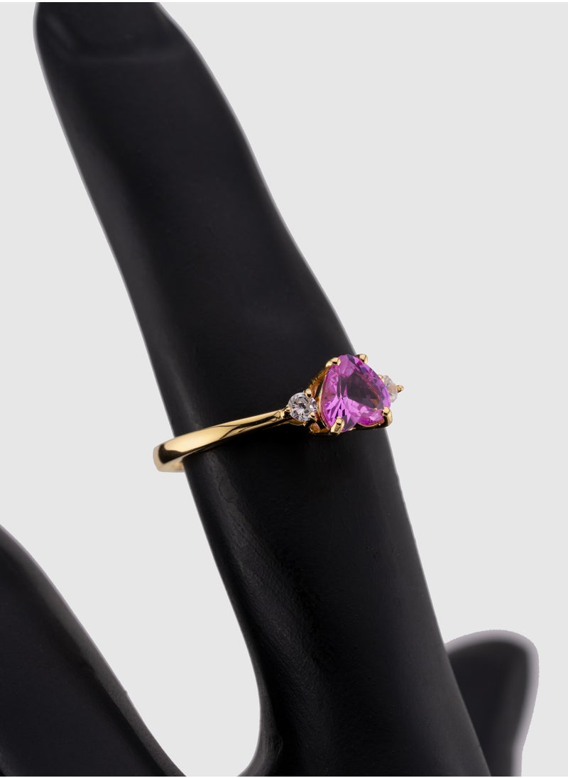 AAZ Jewellery L.L.C - Pink Heart 18K Gold Ring - Image 1