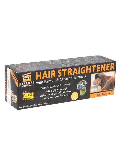 Keratin-Infused Hair Straightener Cream with Nourishing Olive Oil and Natural Extracts. 110 ml of Silky Smoothness