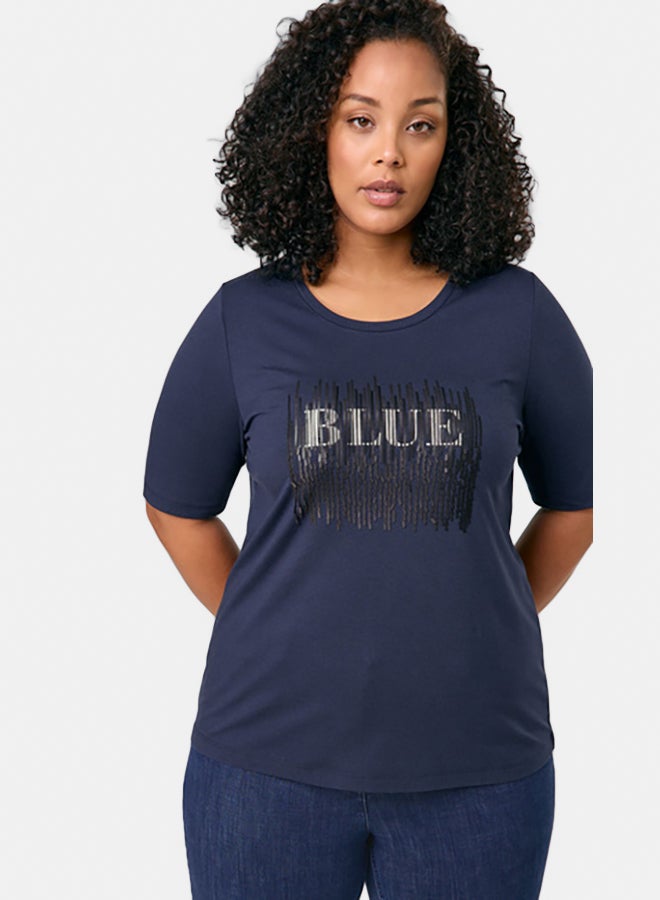 T-Shirt With Decorative Printed Lettering
