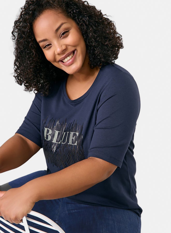 T-Shirt With Decorative Printed Lettering