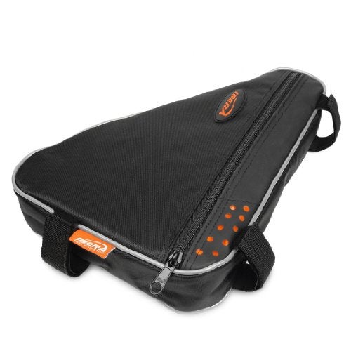 Ibera Bike Frame Bag - Slim Bike Pouch with 3L Capacity, Single Zipper Compartment & Velcro Mount - Fits Most Bikes, Holding Tools Snacks & More - Water-Resistant & Reflective Bicycle Bag 12"x13"x8" - Image 3