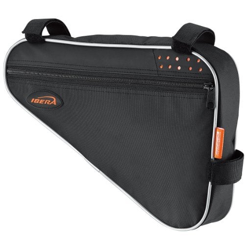 Ibera Bike Frame Bag - Slim Bike Pouch with 3L Capacity, Single Zipper Compartment & Velcro Mount - Fits Most Bikes, Holding Tools Snacks & More - Water-Resistant & Reflective Bicycle Bag 12"x13"x8" - Image 2