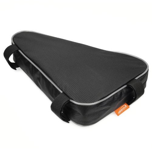 Ibera Bike Frame Bag - Slim Bike Pouch with 3L Capacity, Single Zipper Compartment & Velcro Mount - Fits Most Bikes, Holding Tools Snacks & More - Water-Resistant & Reflective Bicycle Bag 12"x13"x8" - Image 4