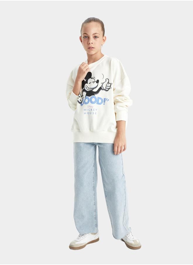 DeFacto Mickey Graphic Print Oversized Crew Neck Sweatshirt by Styli  - Image 2