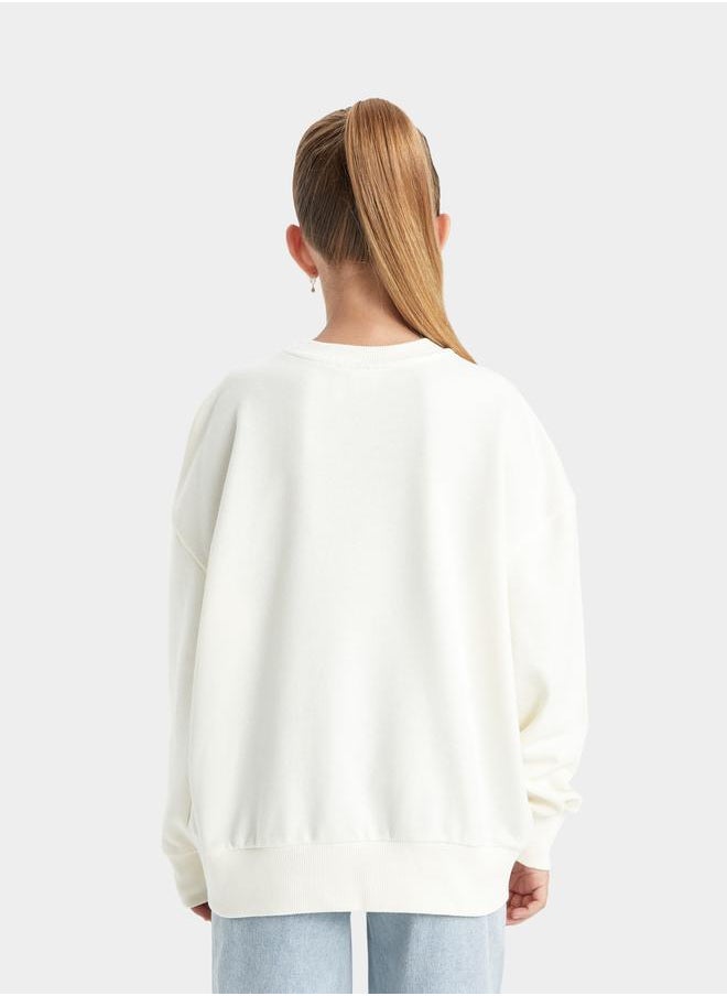 DeFacto Mickey Graphic Print Oversized Crew Neck Sweatshirt by Styli  - Image 5