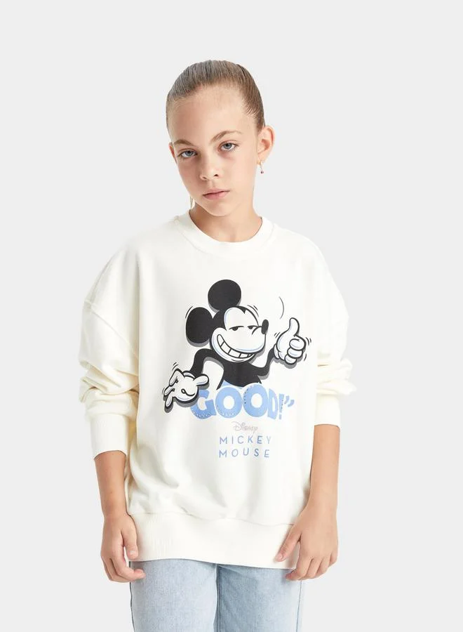 DeFacto DeFacto Mickey Graphic Print Oversized Crew Neck Sweatshirt