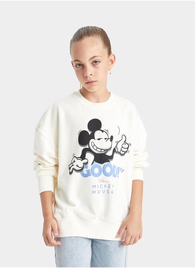 DeFacto Mickey Graphic Print Oversized Crew Neck Sweatshirt by Styli  - Image 4