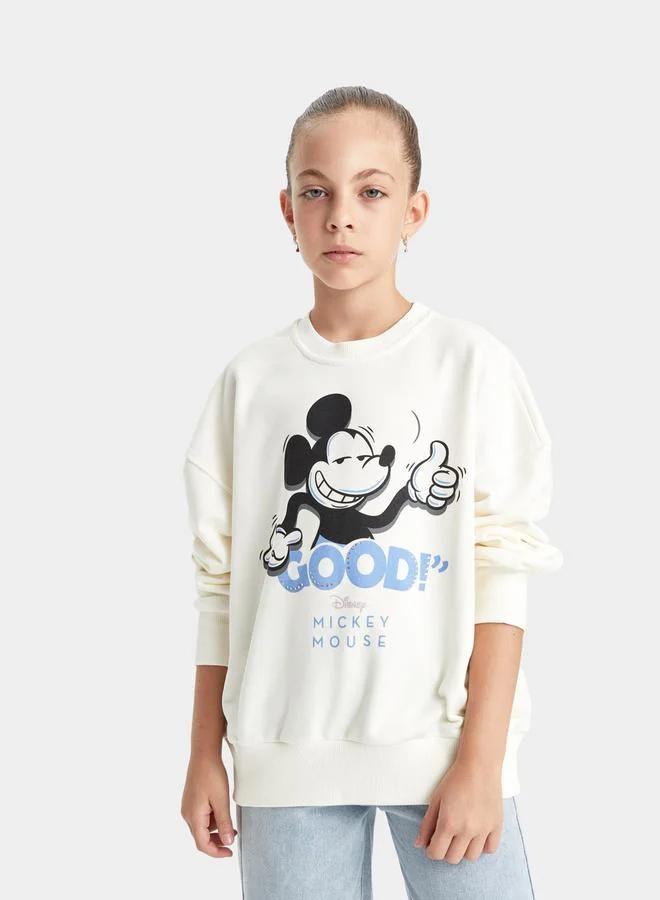 DeFacto DeFacto Mickey Graphic Print Oversized Crew Neck Sweatshirt