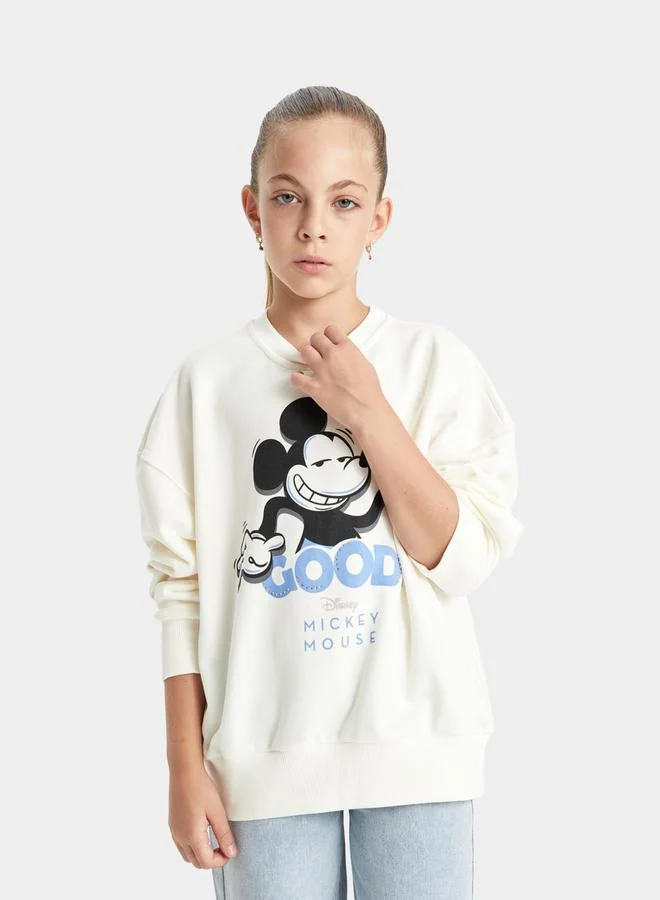 DeFacto DeFacto Mickey Graphic Print Oversized Crew Neck Sweatshirt