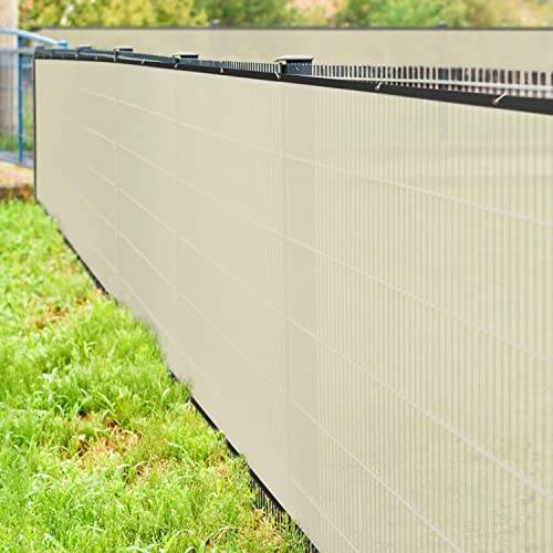 HIPPO - Privacy Screen Fence Heavy Duty Shade Net with Polyester Band, Brass Eyelets & Tie Cords (Ivory, 1.5 mt X 5 mt) - Image 1