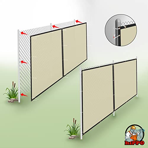 HIPPO - Privacy Screen Fence Heavy Duty Shade Net with Polyester Band, Brass Eyelets & Tie Cords (Ivory, 1.5 mt X 5 mt) - Image 5