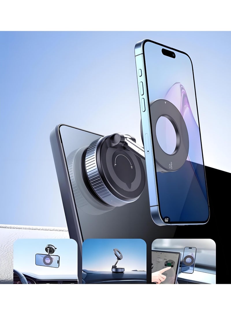 حامل هاتف مغناطيسي للسيارة، حامل هاتف للسيارة بالشفط، حامل هاتف لسيارتك، حامل هاتف مغناطيسي للسيارة متوافق مع جميع الهواتف الذكية - Image 3