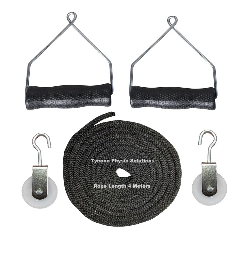 TYCOON PHYSIO SOLUTIONS Shoulder Pulley Set with white rings for Frozen Shoulder Exercise (Black) easy to use physiotherapy exerciser - Image 1